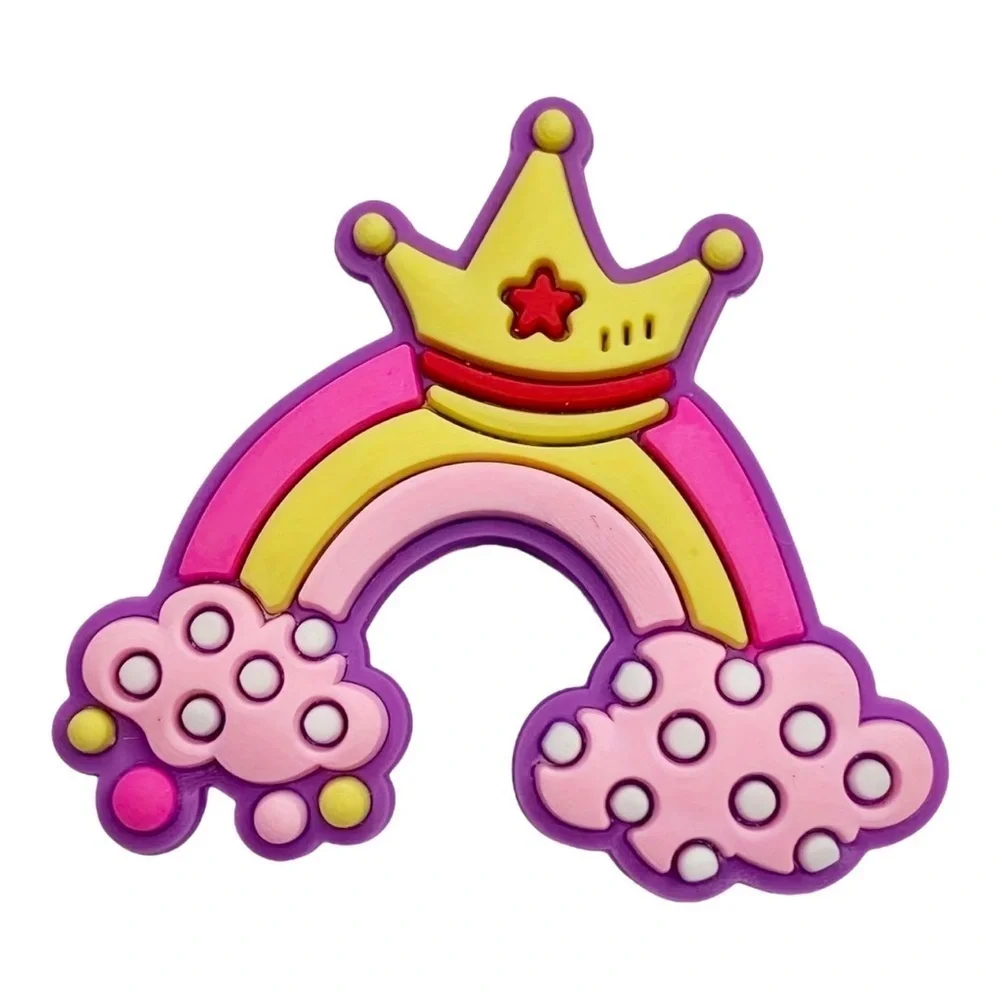 6ct Shoe Charms - Unicorn, Rainbow, Crown, Bow, Heart Whale, Smiley Face Emoji
